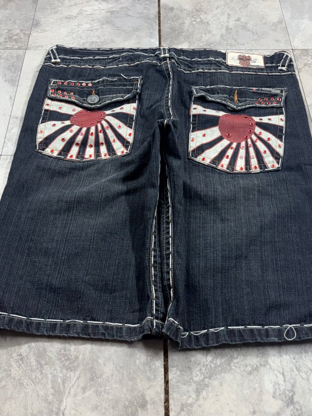 Laguna Beach Studded Denim Shorts 42 Y2K USA